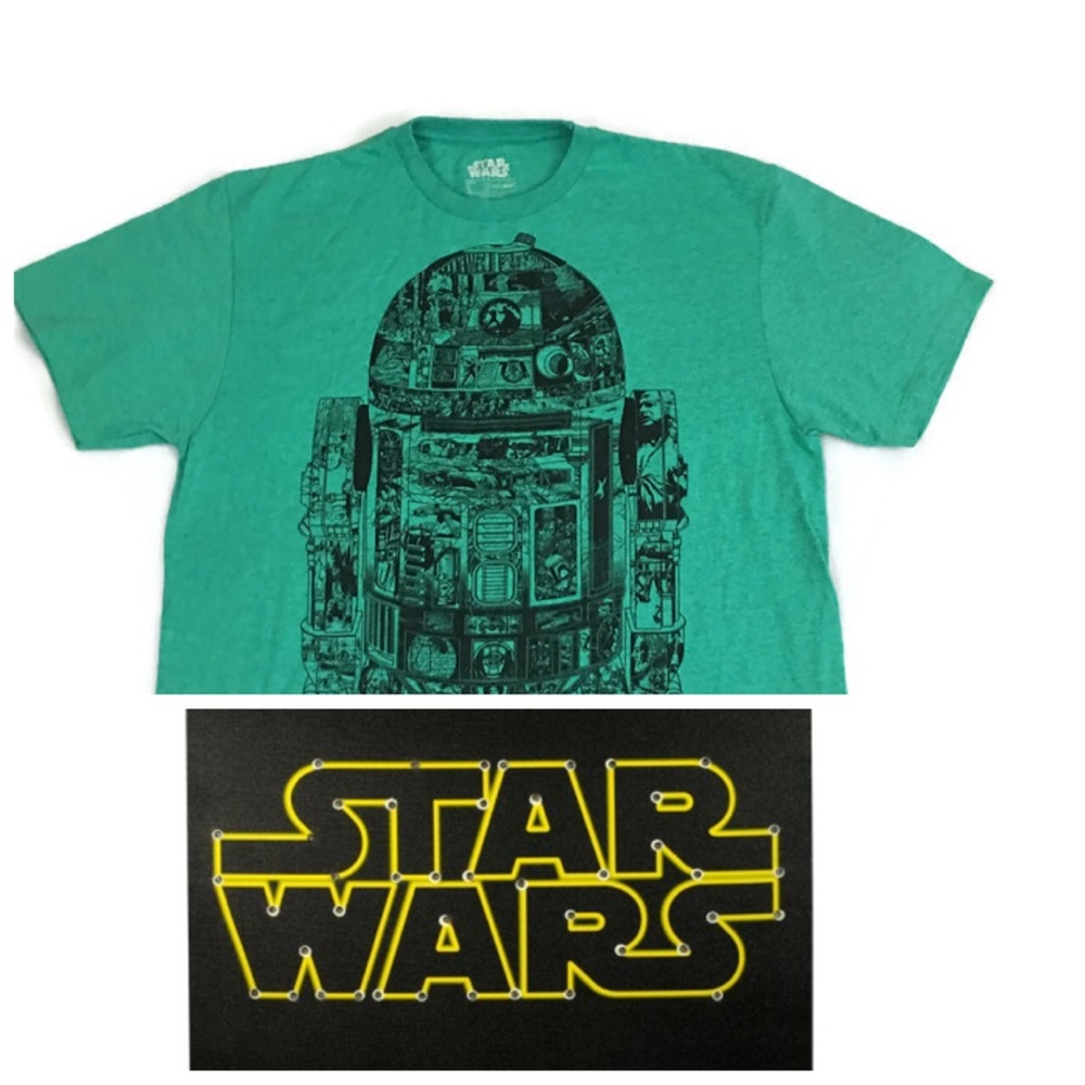 Star Wars Graphic Tee Crewneck T Shirt Green Large